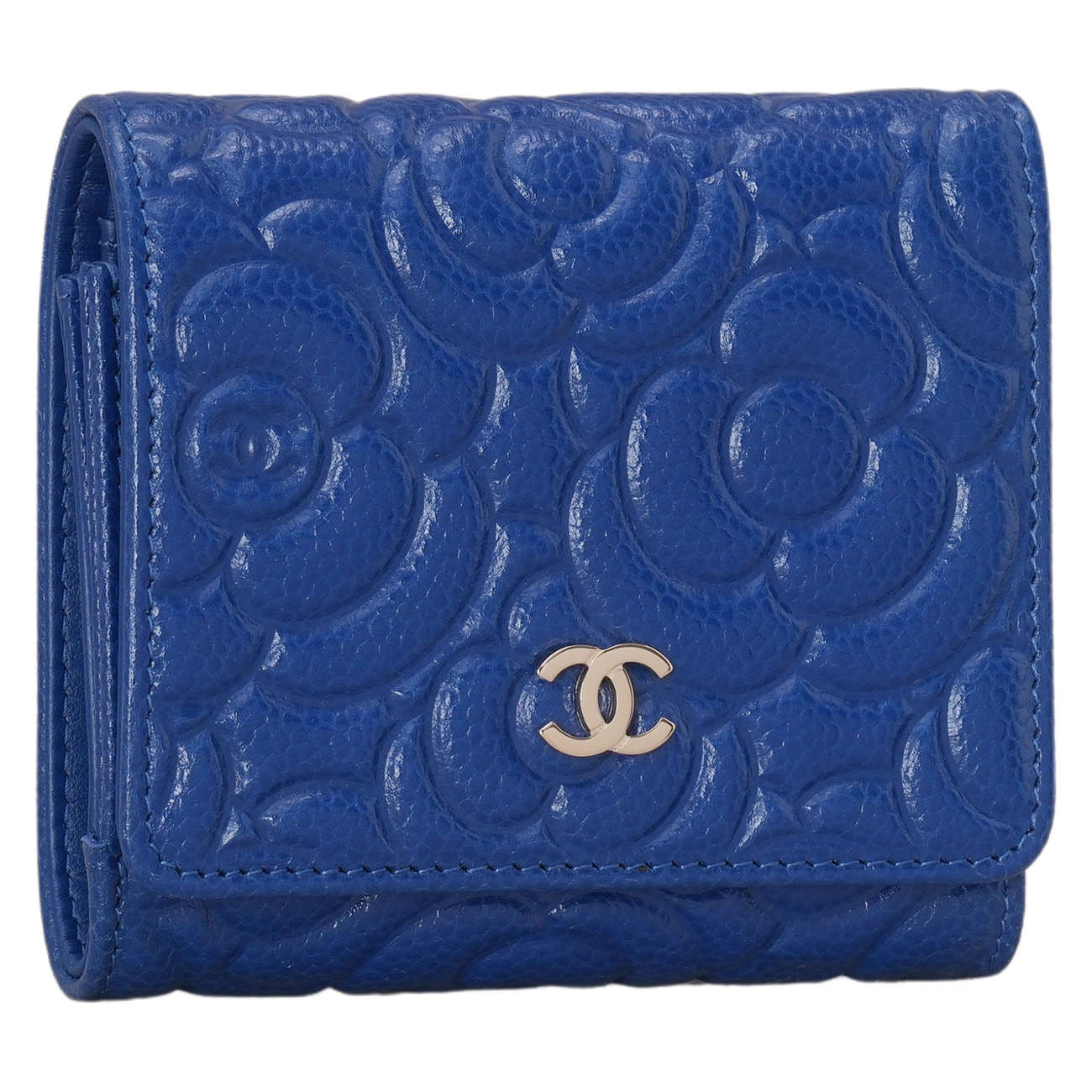 CHANEL(USED)샤넬 AP0710 캐비어 까멜리아 3단 반지갑