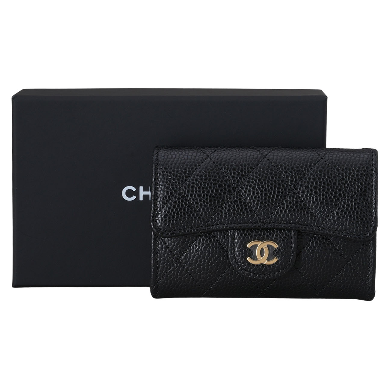 CHANEL(NEW)샤넬 AP0214 캐비어 클래식 카드지갑 블랙금장 (새상품) NEW PRODUCT