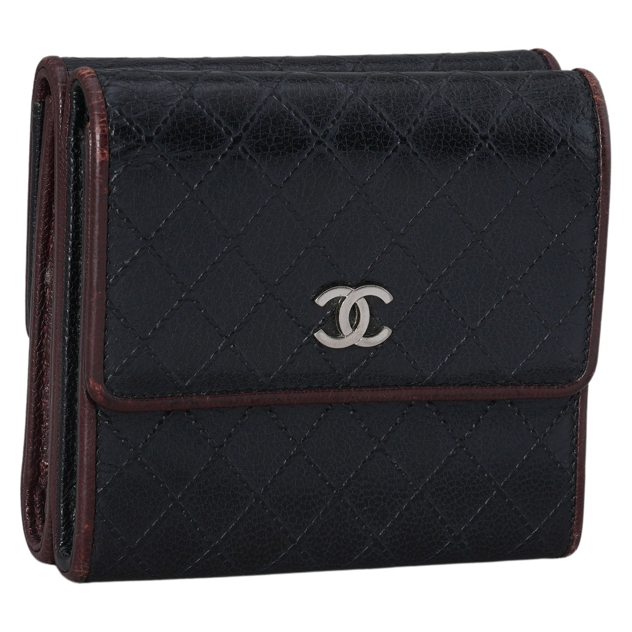 CHANEL(USED)샤넬 시즌 CC로고 더블 플랩 반지갑