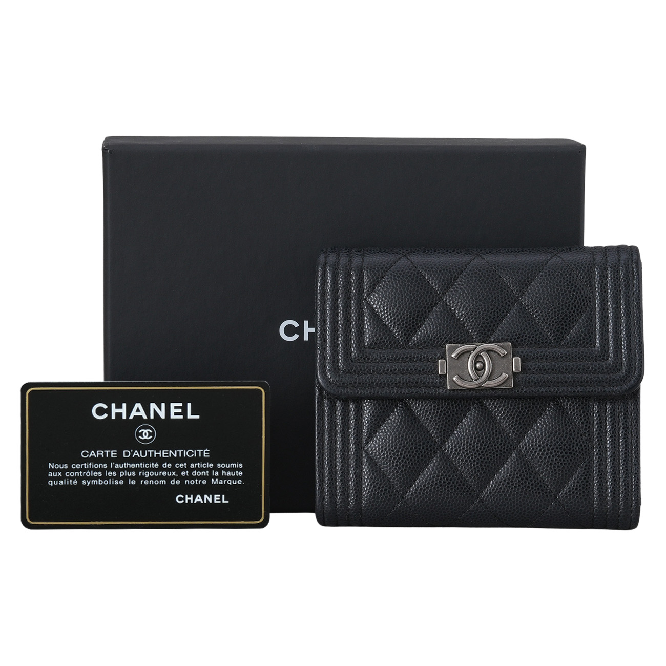 CHANEL(USED)샤넬 캐비어 보이샤넬 반지갑