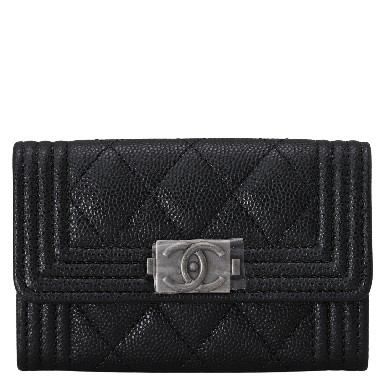 CHANEL(USED)샤넬 캐비어 보이샤넬 플랩 카드지갑