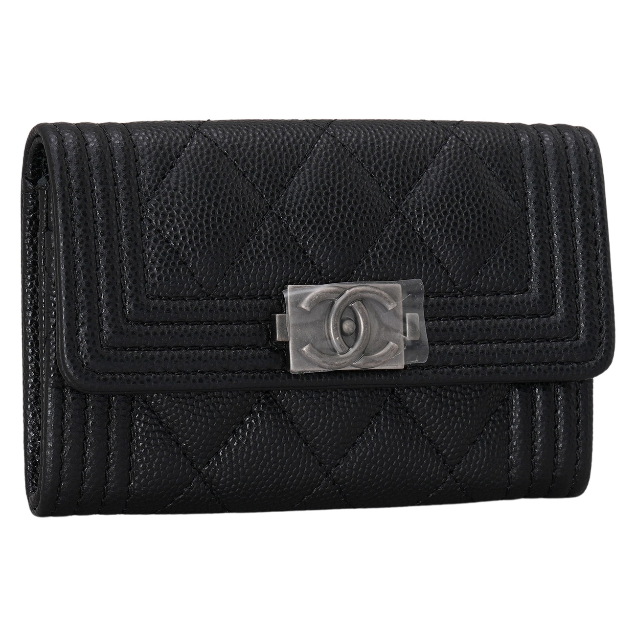 CHANEL(USED)샤넬 캐비어 보이샤넬 플랩 카드지갑