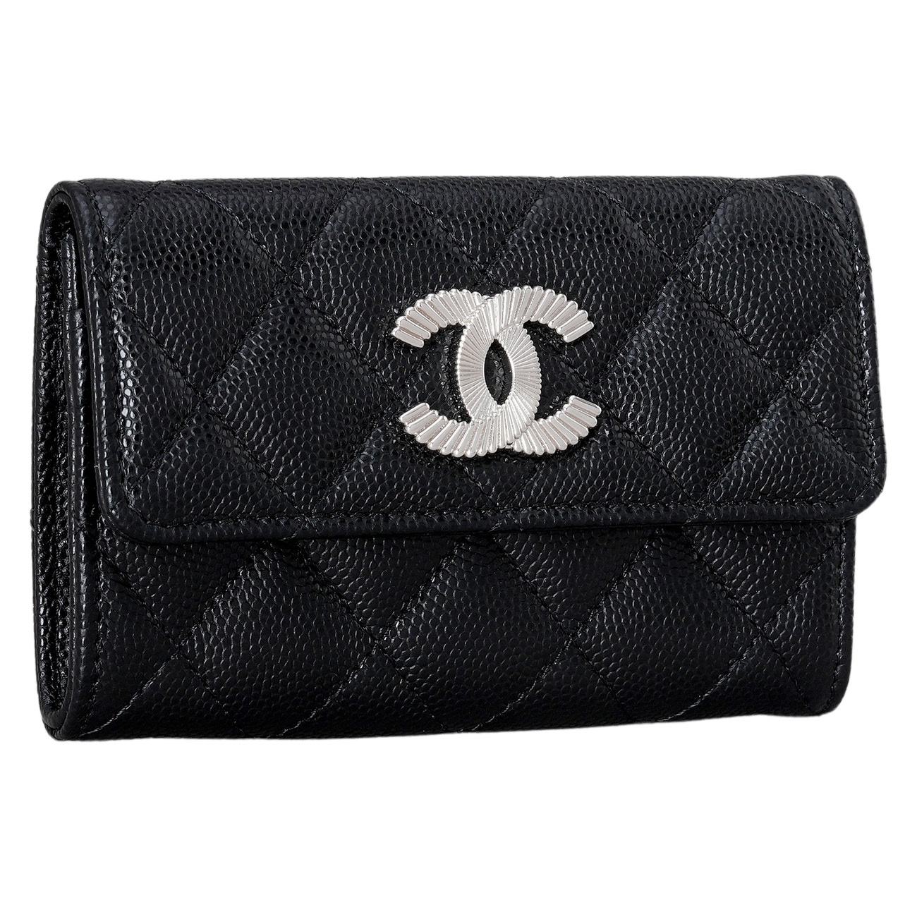 CHANEL(NEW)샤넬 AP4333 시즌 캐비어 카드지갑 은장