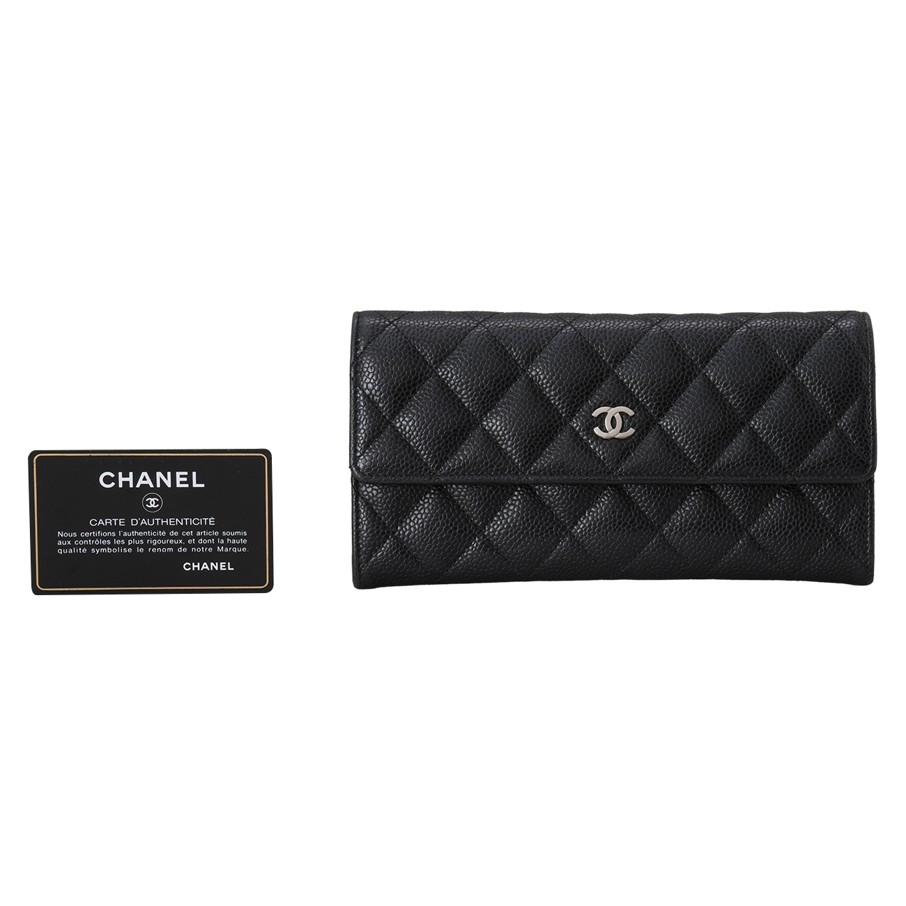 CHANEL(USED)샤넬 캐비어 플랩 장지갑