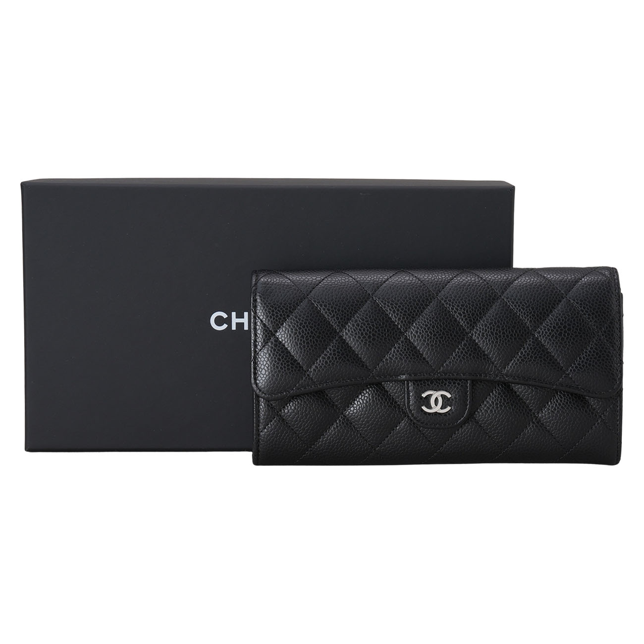 CHANEL(USED)샤넬 AP0214 캐비어 플랩 장지갑