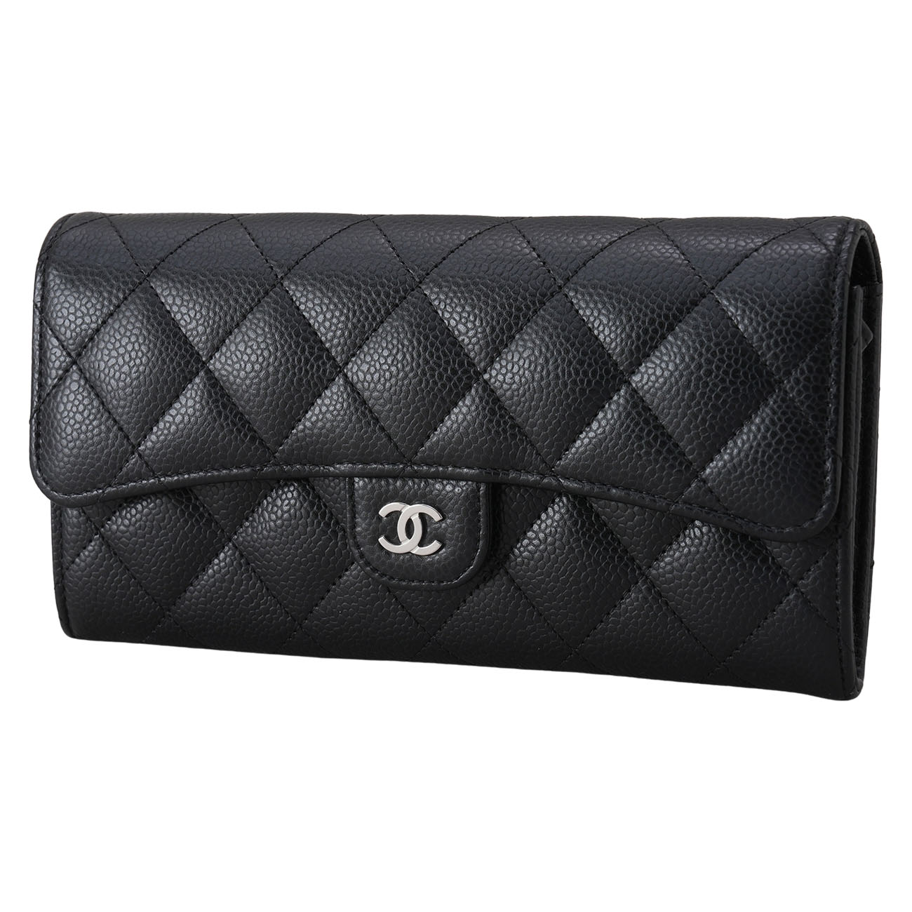 CHANEL(USED)샤넬 AP0214 캐비어 플랩 장지갑