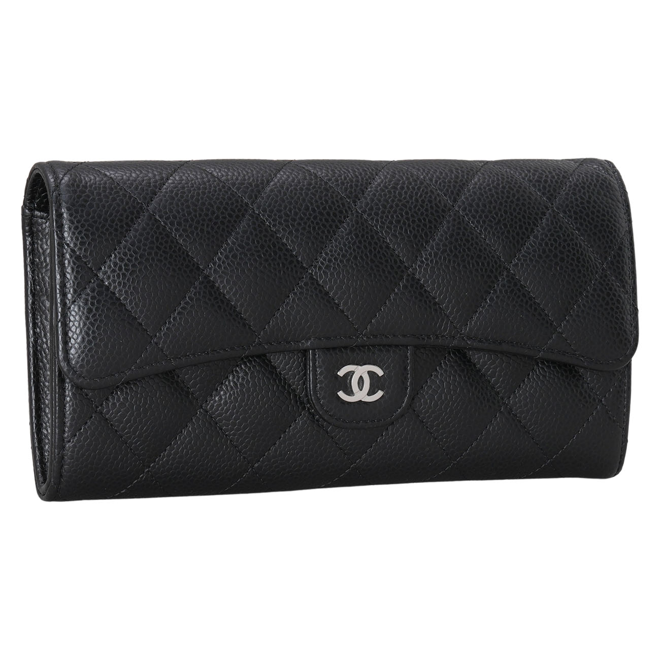 CHANEL(USED)샤넬 AP0214 캐비어 플랩 장지갑