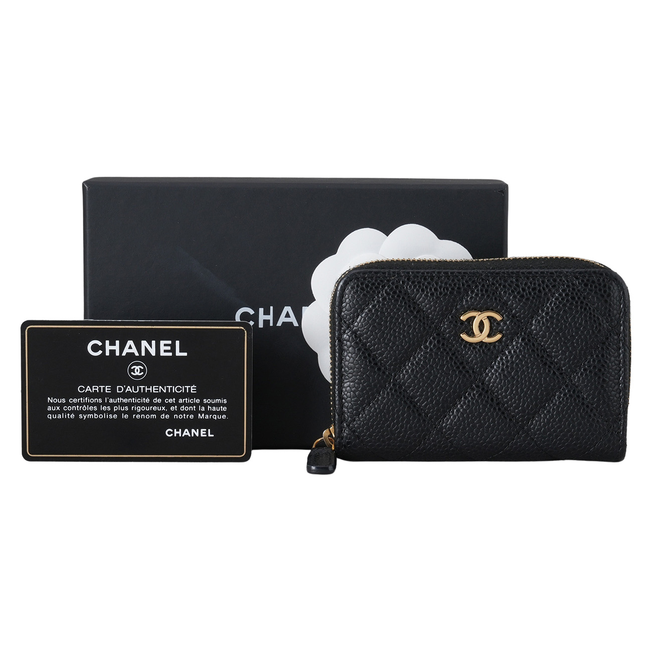 CHANEL(USED)샤넬 캐비어 클래식 지퍼 카드지갑