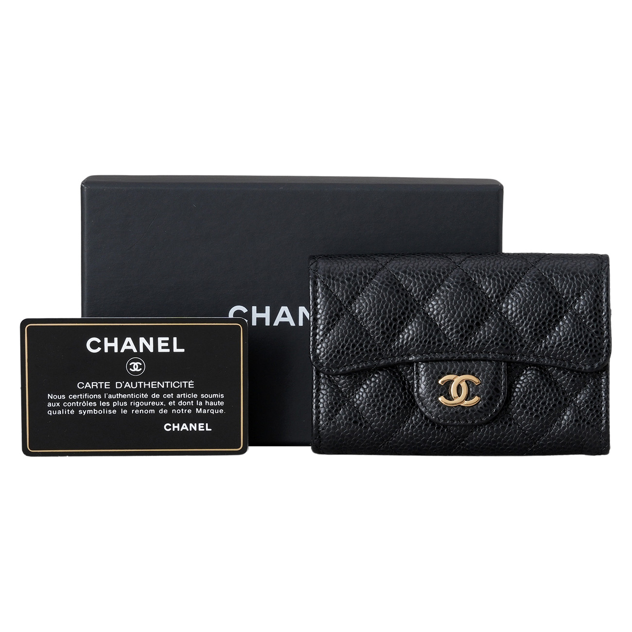 CHANEL(USED)샤넬 캐비어 클래식 카드지갑 블랙