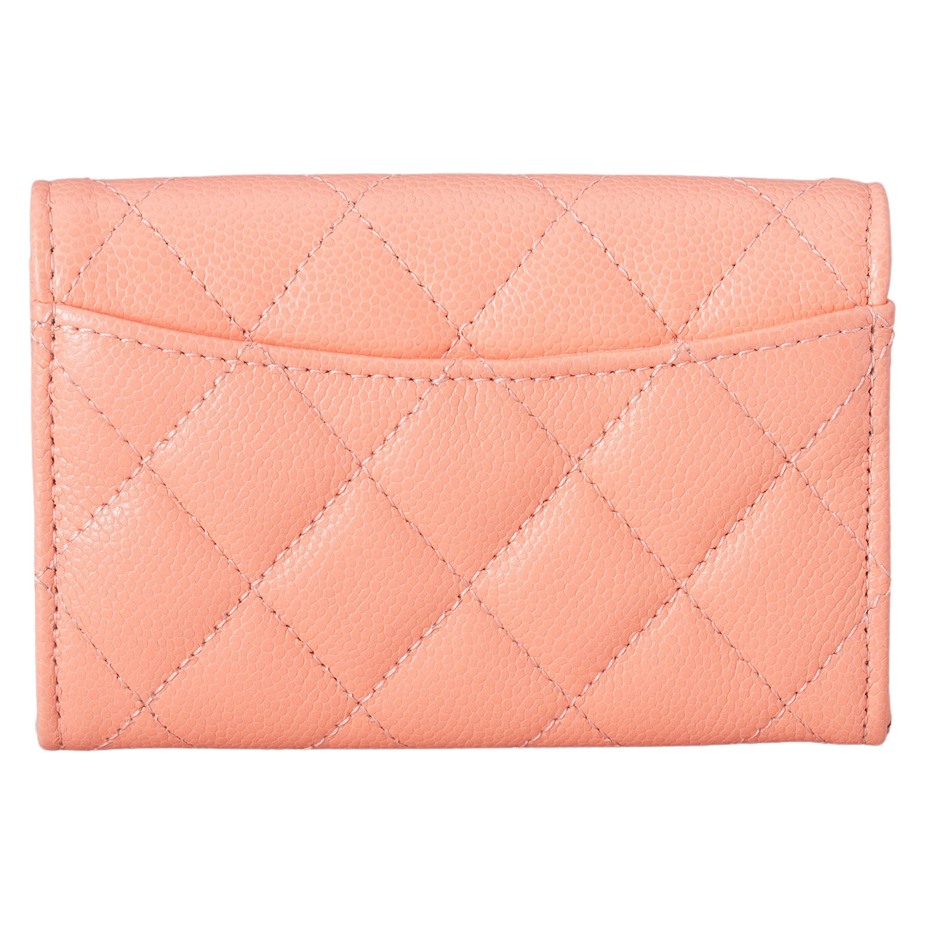 CHANEL(USED)샤넬 캐비어 클래식 카드지갑 오렌지
