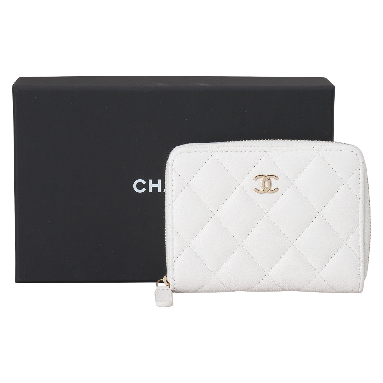 CHANEL(USED)샤넬 AP4625 시즌 캐비어 지퍼 카드지갑