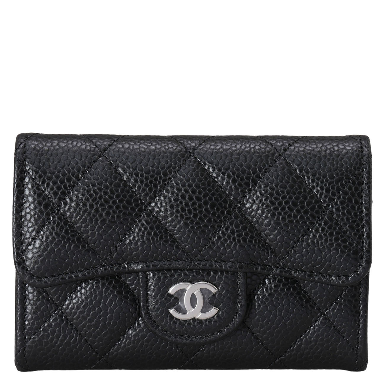 CHANEL(USED)샤넬 캐비어 클래식 카드지갑 은장