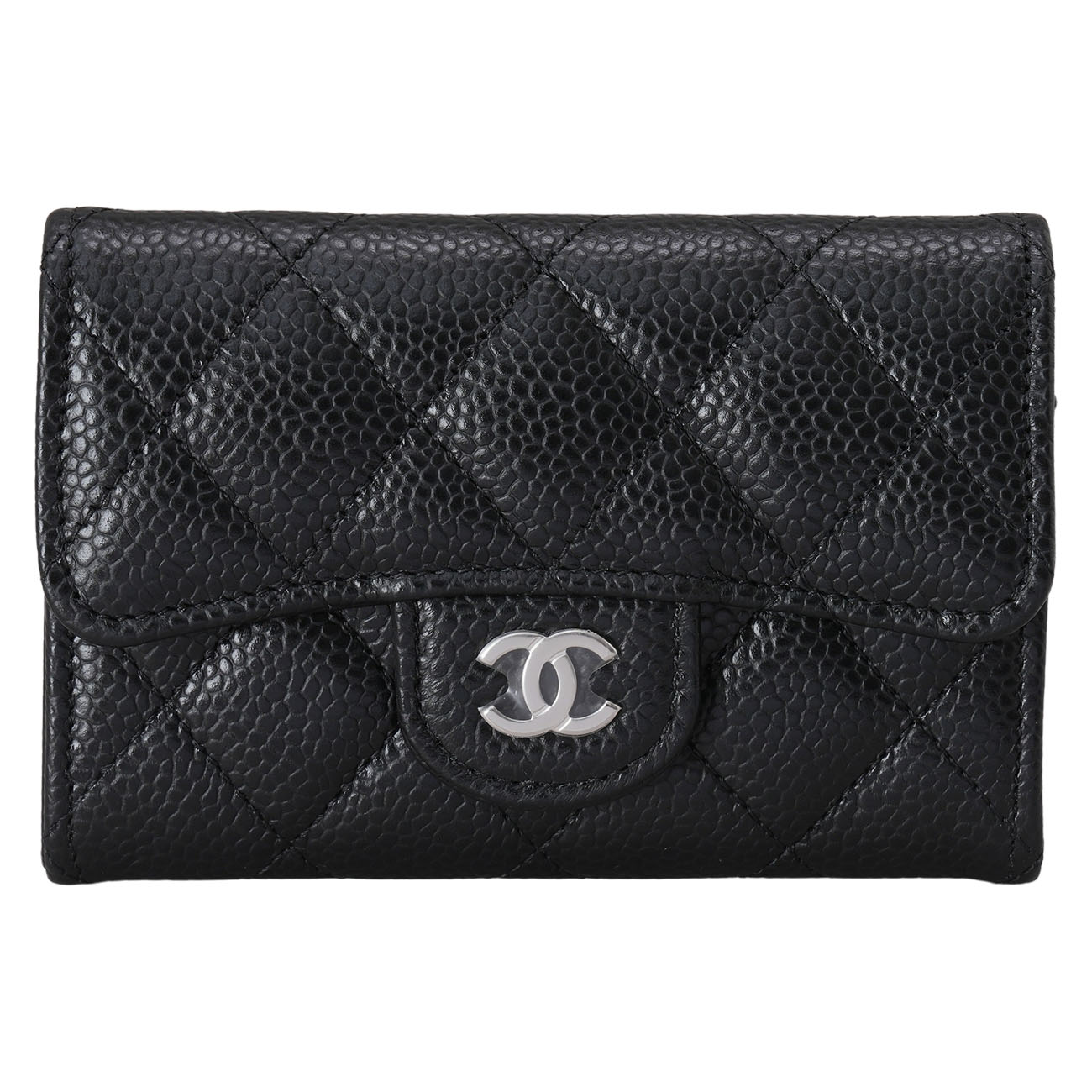 CHANEL(USED)샤넬 캐비어 클래식 카드지갑 은장