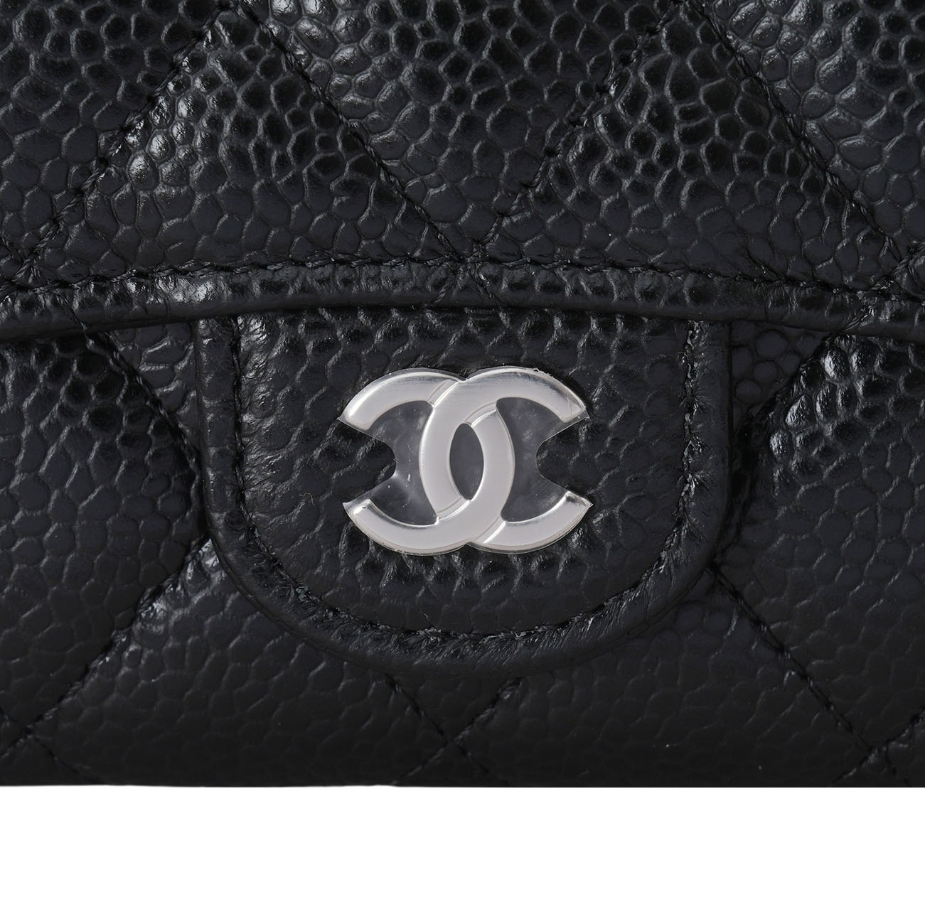 CHANEL(USED)샤넬 캐비어 클래식 카드지갑 은장