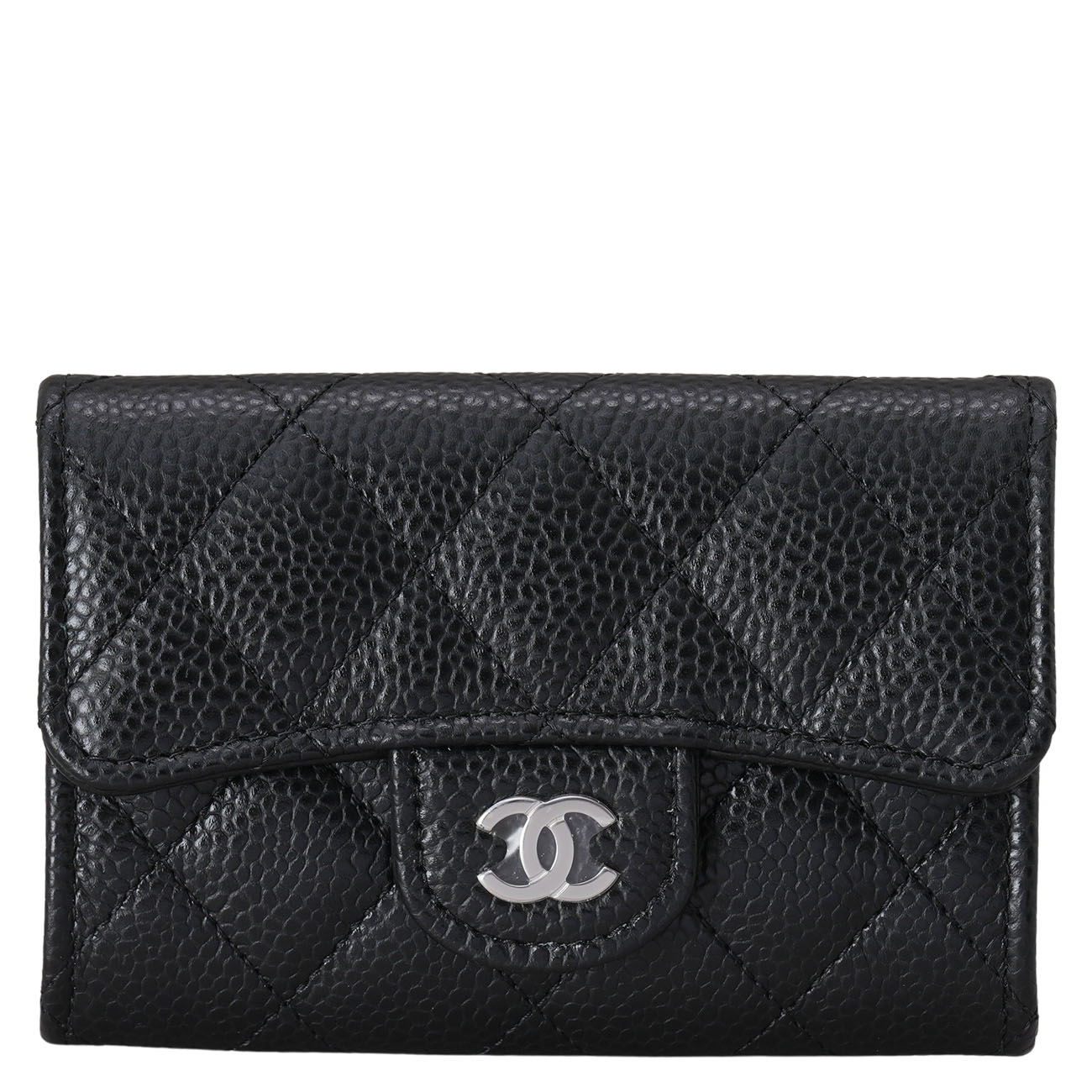 CHANEL(USED)샤넬 캐비어 클래식 카드지갑 은장