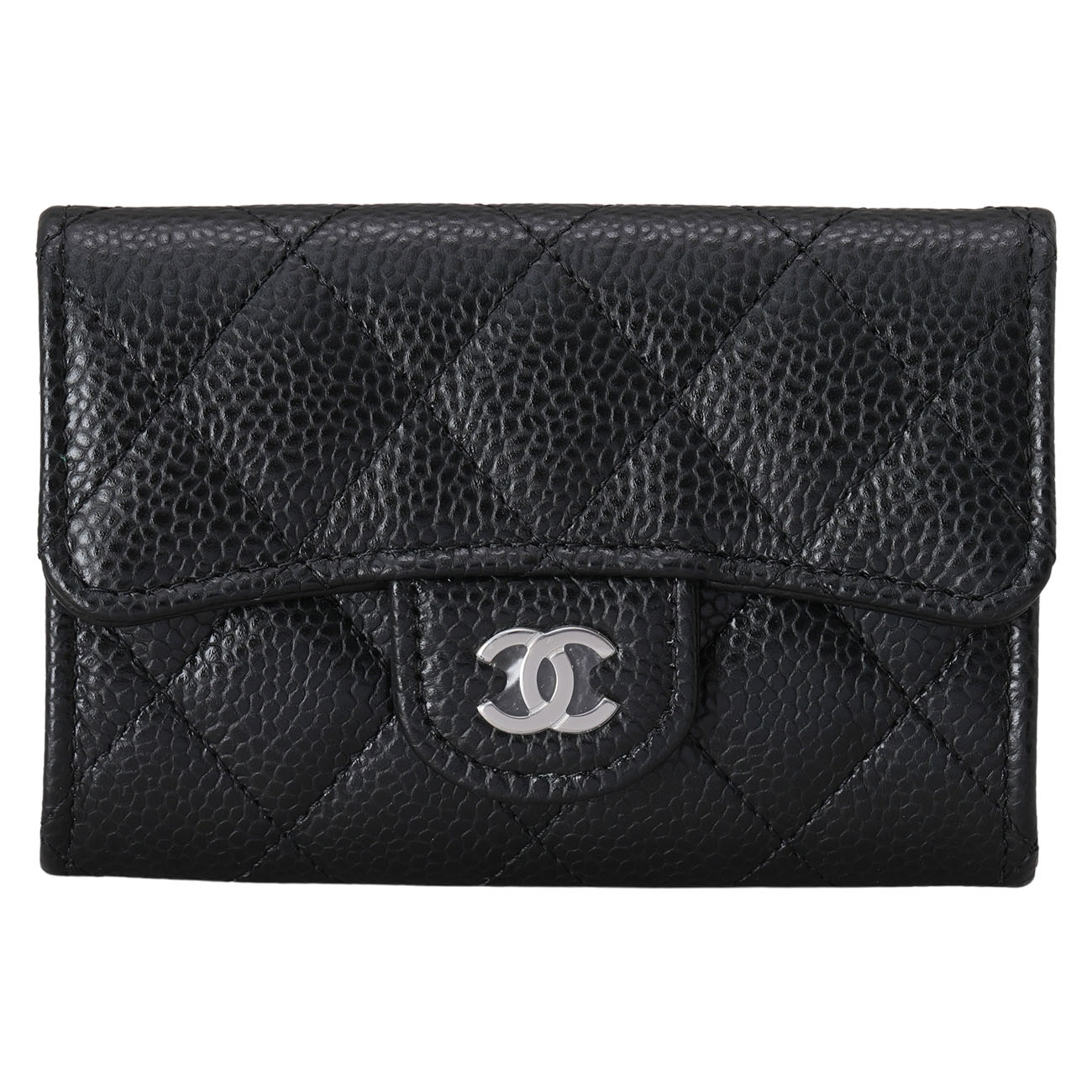 CHANEL(USED)샤넬 캐비어 클래식 카드지갑 은장