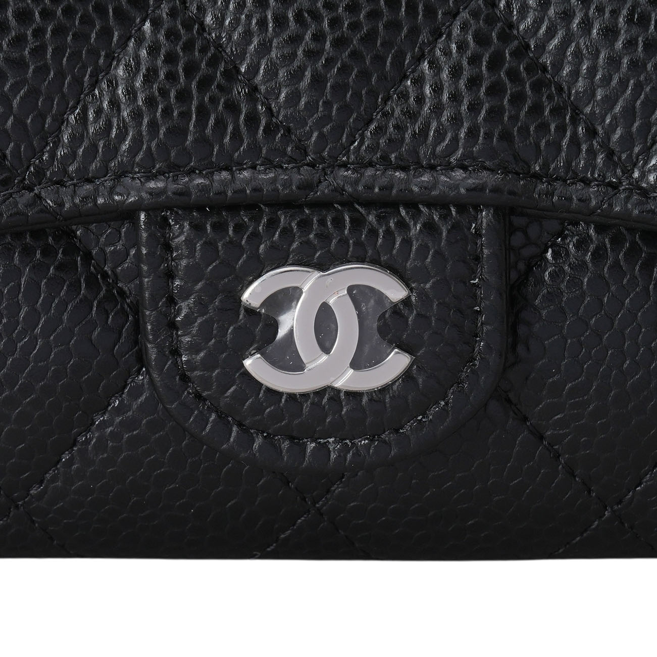 CHANEL(USED)샤넬 캐비어 클래식 카드지갑 은장