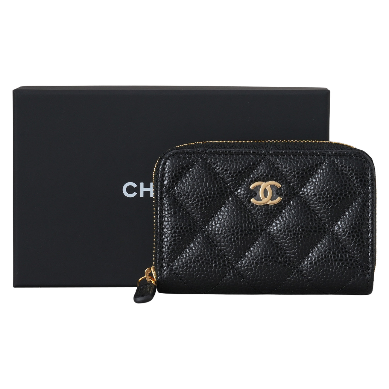 CHANEL(USED)샤넬 캐비어 클래식 지퍼 카드지갑