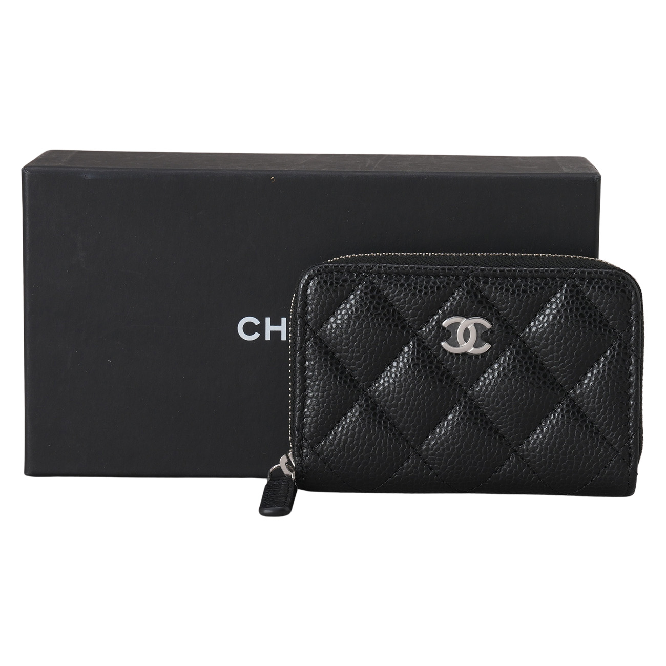 CHANEL(USED)샤넬 캐비어 클래식 지퍼 카드지갑