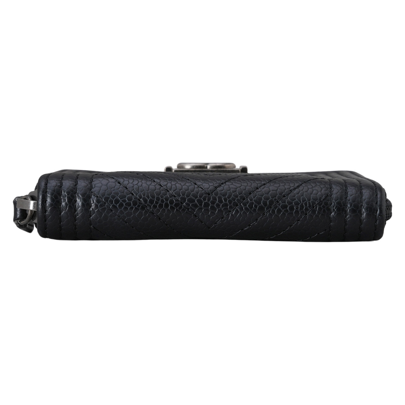CHANEL(USED)샤넬 A80602 캐비어 보이샤넬 쉐브론 지퍼 카드지갑
