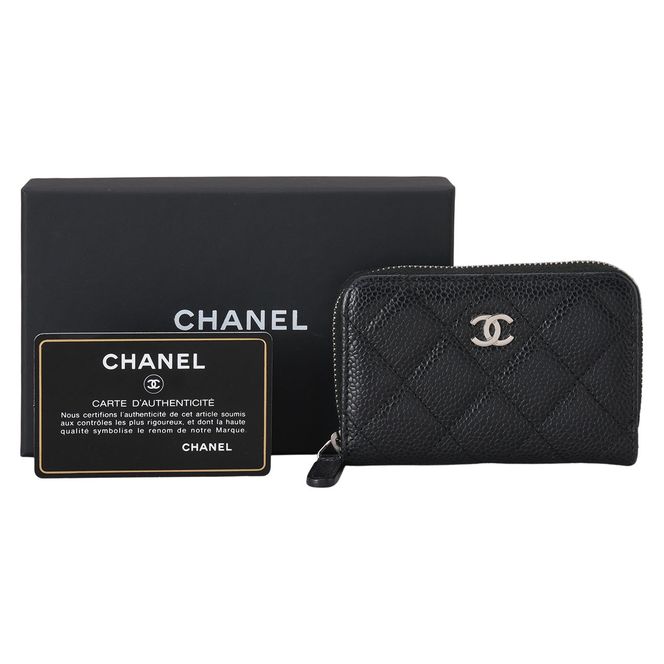 CHANEL(USED)샤넬 캐비어 지퍼 카드지갑