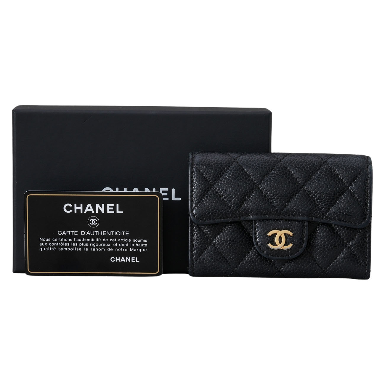 CHANEL(USED)샤넬 캐비어 클래식 카드지갑 블랙
