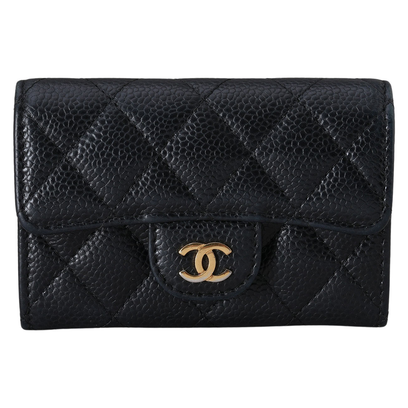 CHANEL(USED)샤넬 캐비어 클래식 카드지갑 블랙