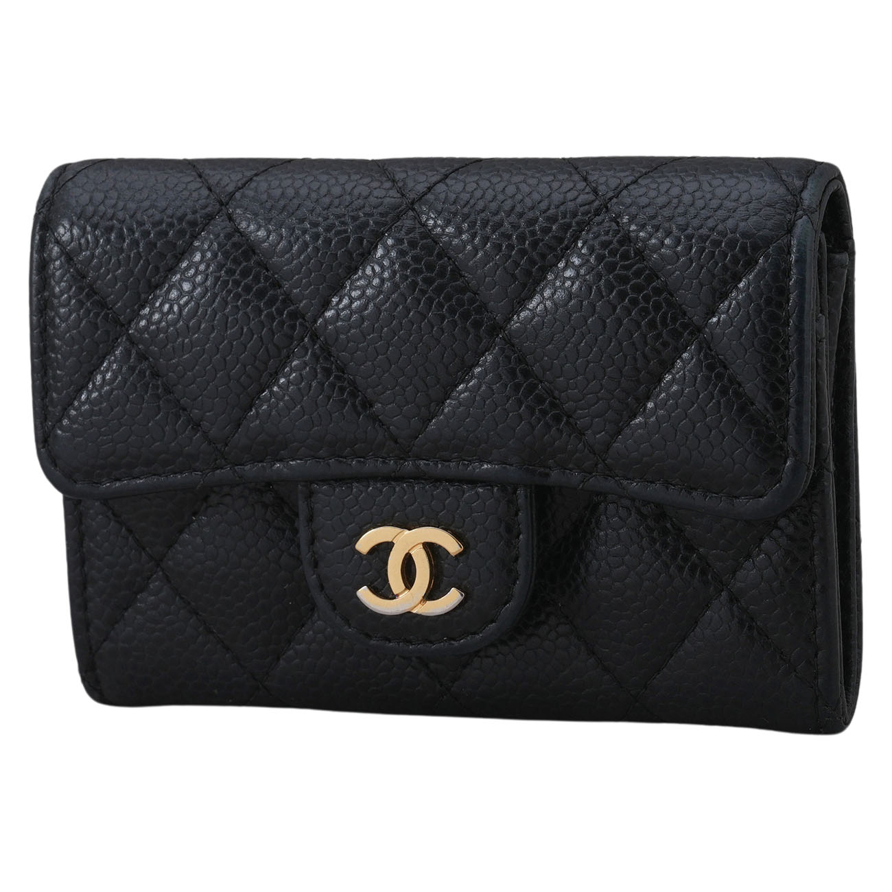 CHANEL(USED)샤넬 캐비어 클래식 카드지갑 블랙