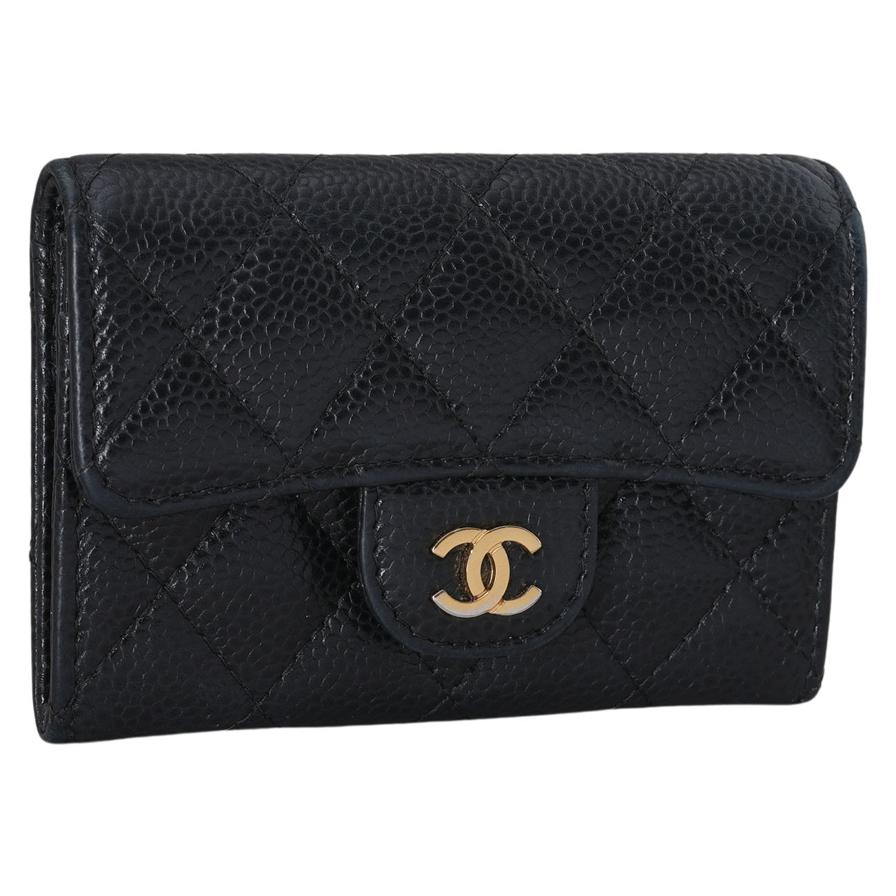 CHANEL(USED)샤넬 캐비어 클래식 카드지갑 블랙