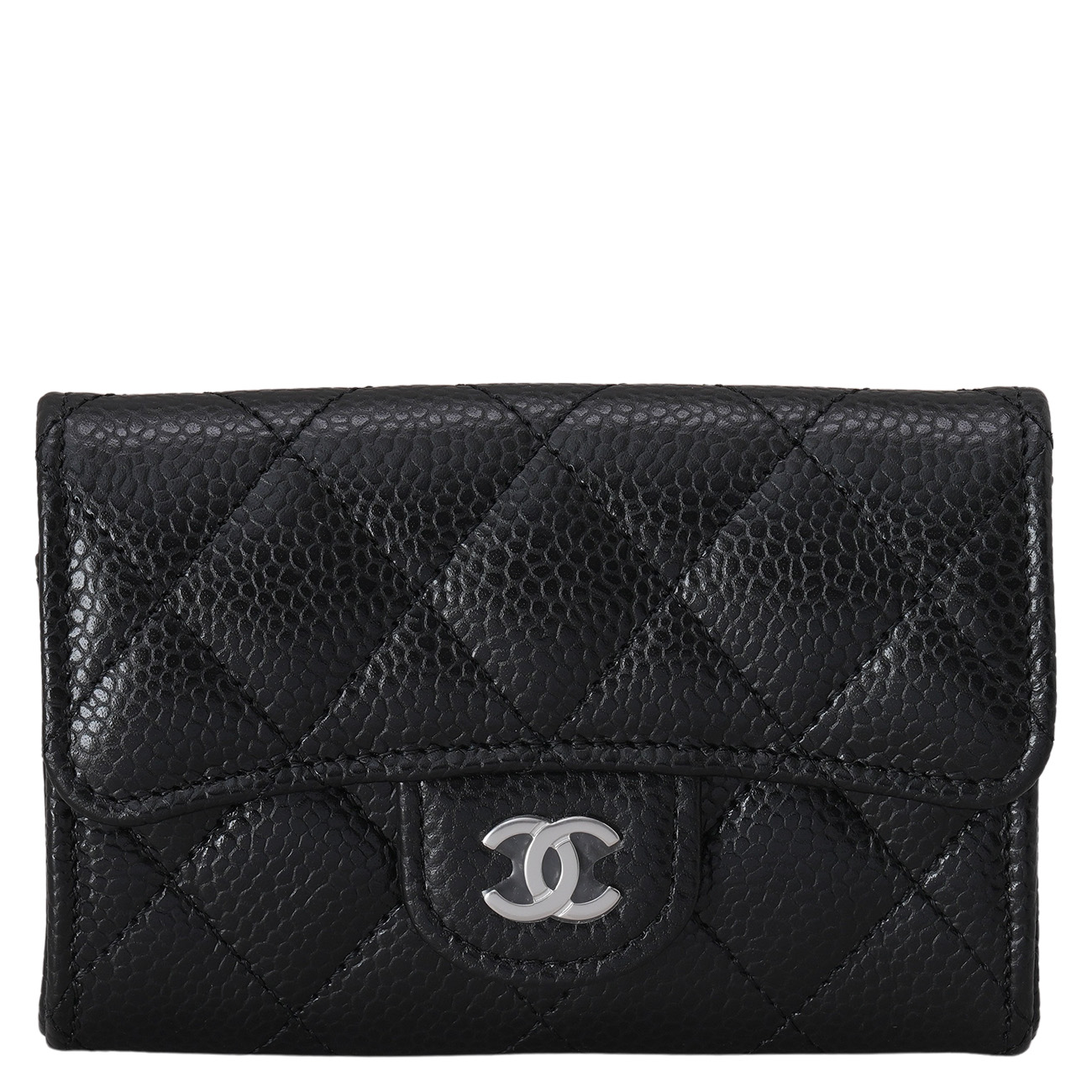 CHANEL(NEW)샤넬 캐비어 클래식 카드지갑 블랙은장