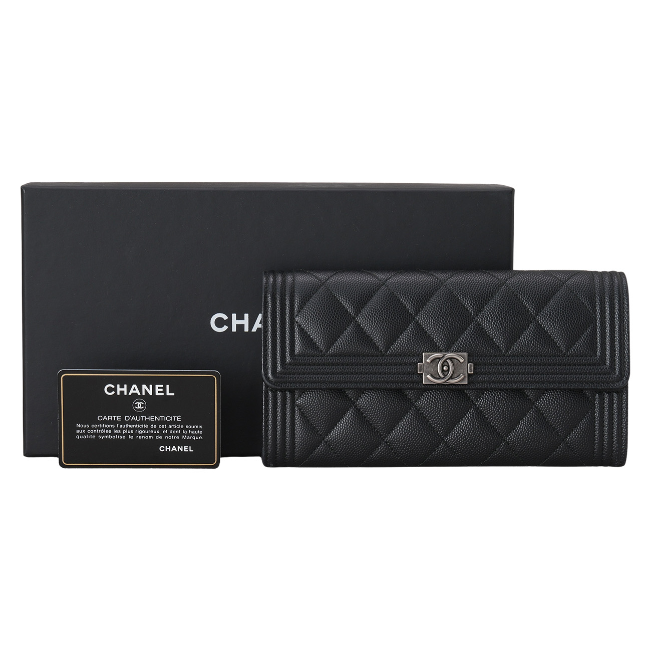 CHANEL(USED)샤넬 A80286 캐비어 보이샤넬 장지갑