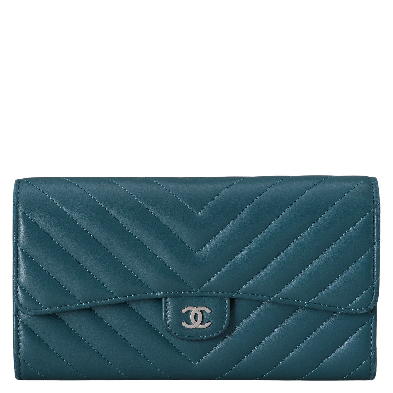 CHANEL(USED)샤넬 램스킨 쉐브론 장지갑