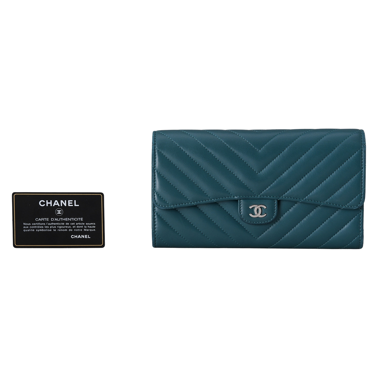 CHANEL(USED)샤넬 램스킨 쉐브론 장지갑