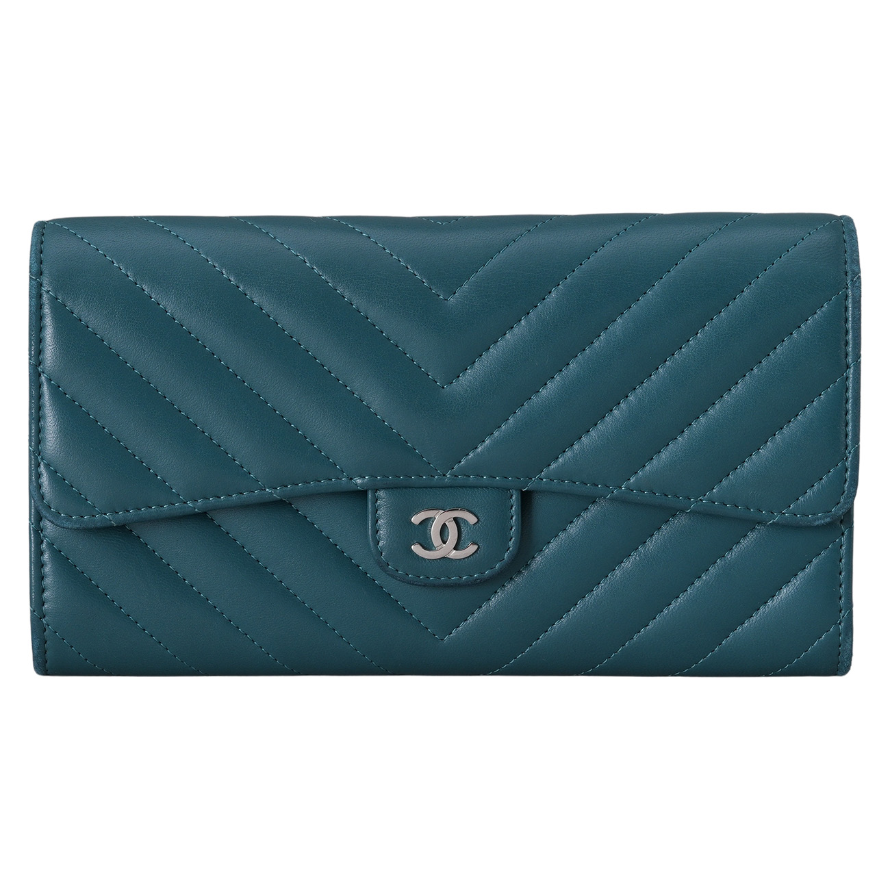 CHANEL(USED)샤넬 램스킨 쉐브론 장지갑