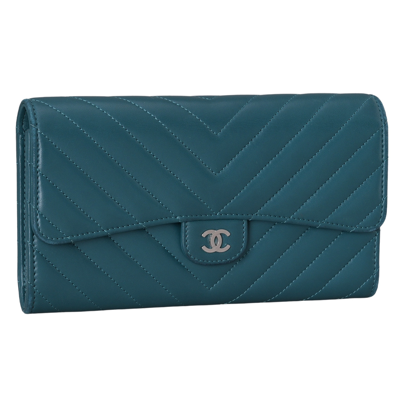 CHANEL(USED)샤넬 램스킨 쉐브론 장지갑