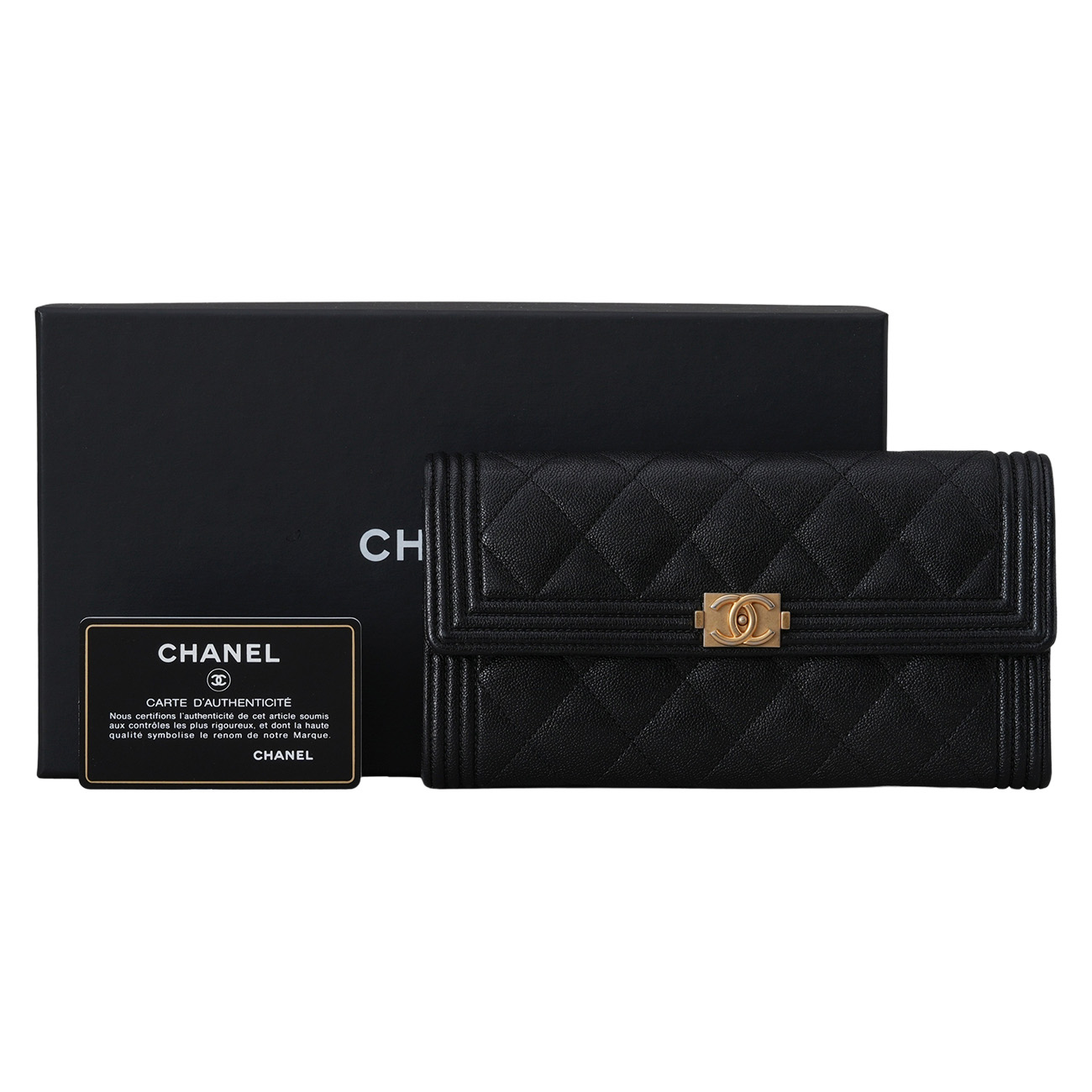 CHANEL(USED)샤넬 캐비어 보이샤넬 장지갑