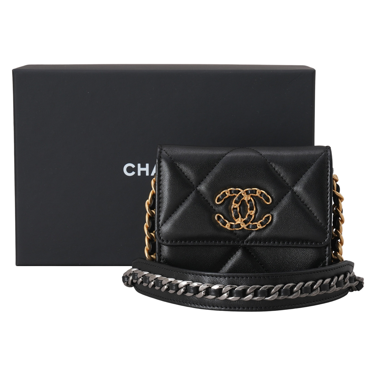 CHANEL(USED)샤넬 AP1787 19 체인 지갑 블랙