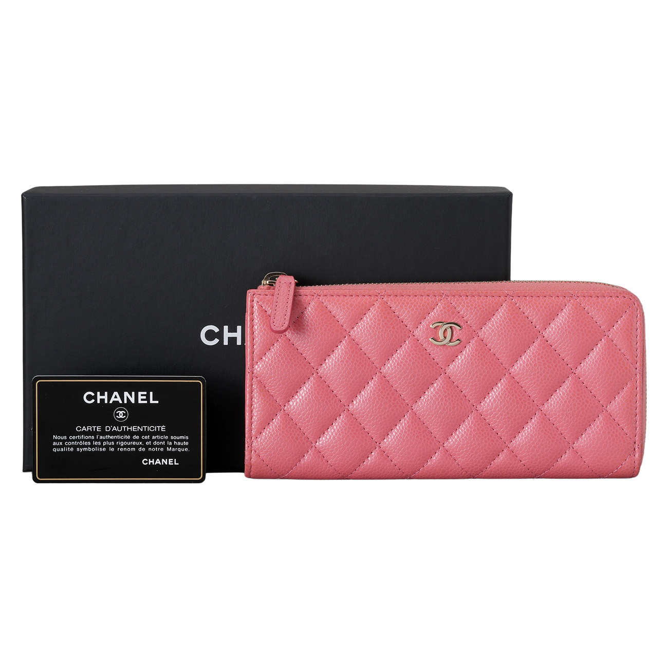 CHANEL(USED)샤넬 캐비어 지퍼 장지갑