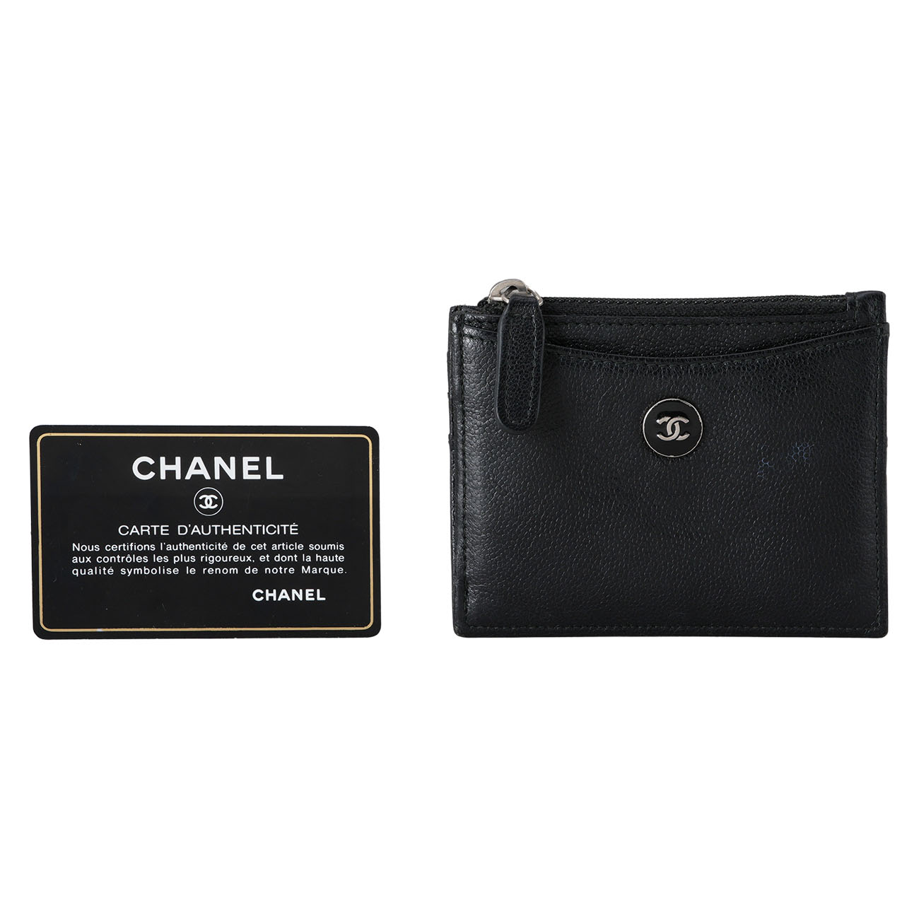 CHANEL(USED)샤넬 시즌 지퍼 카드지갑