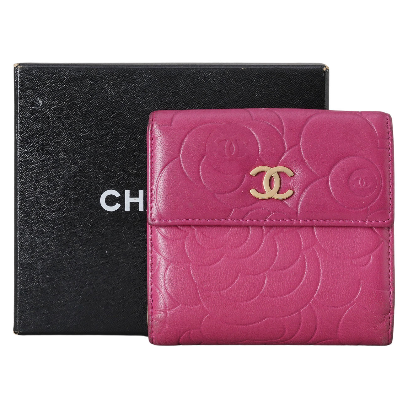 CHANEL(USED)샤넬 까멜리아 반지갑