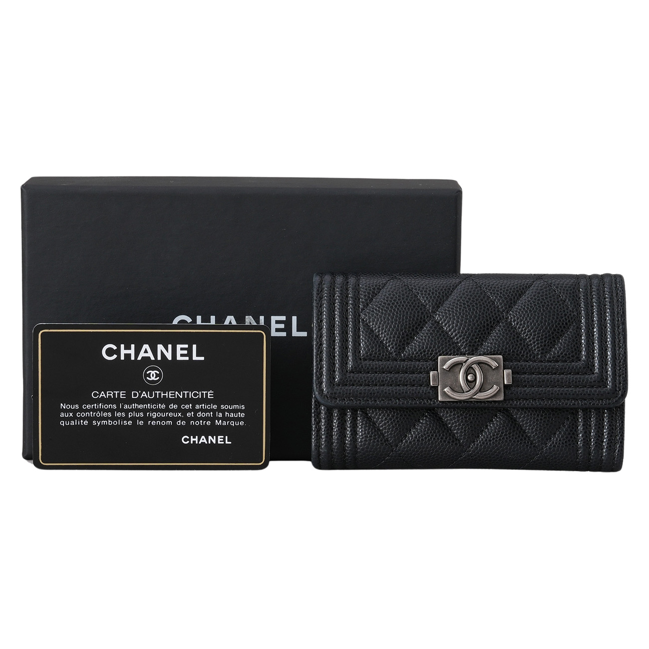 CHANEL(USED)샤넬 캐비어 보이샤넬 카드지갑