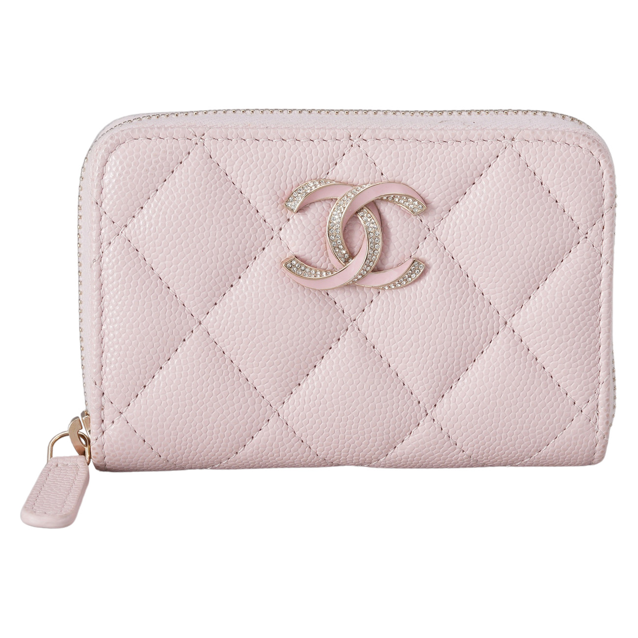 CHANEL(USED)샤넬 캐비어 시즌 CC로고 지퍼 카드지갑