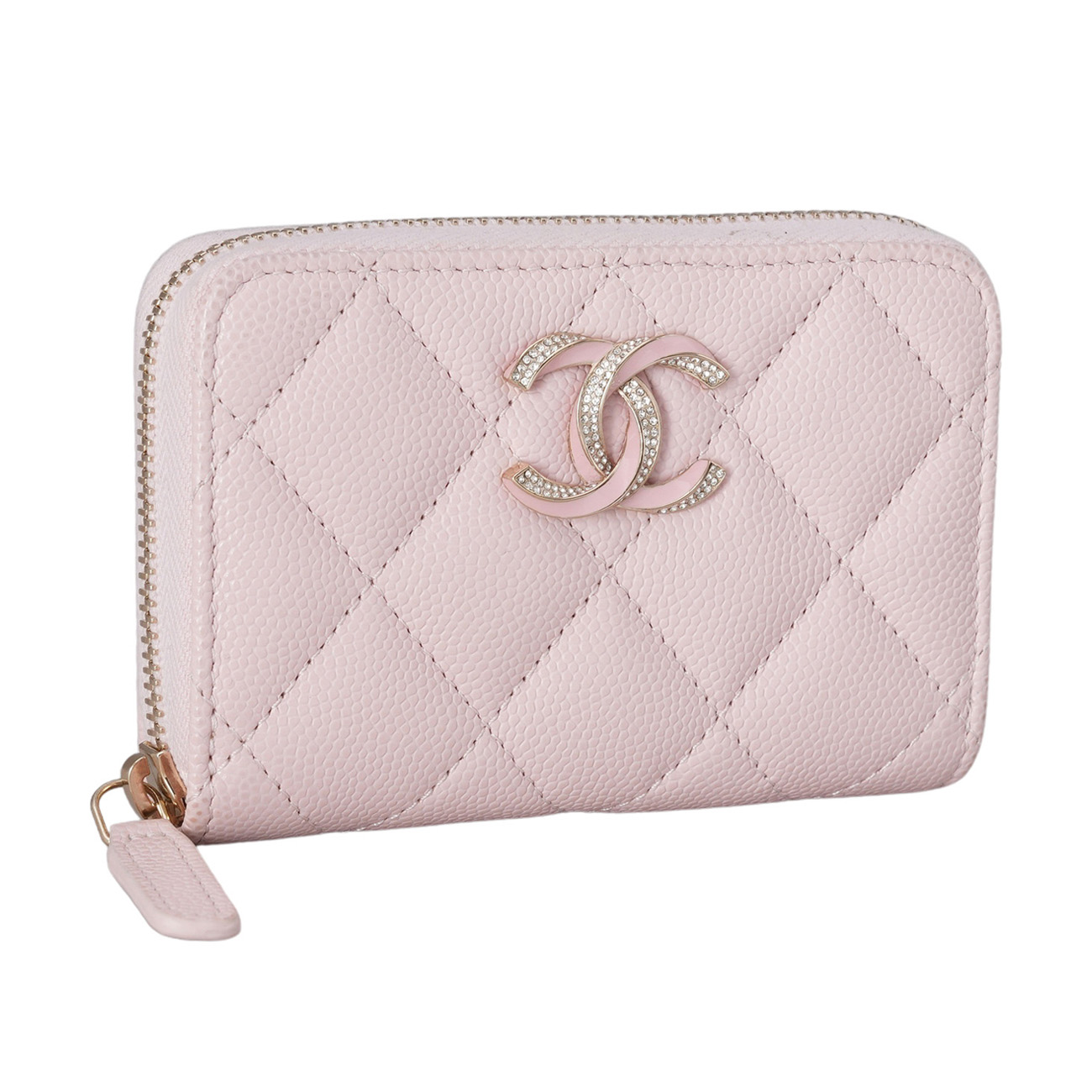 CHANEL(USED)샤넬 캐비어 시즌 CC로고 지퍼 카드지갑