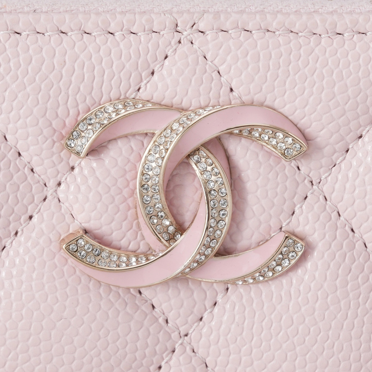 CHANEL(USED)샤넬 캐비어 시즌 CC로고 지퍼 카드지갑