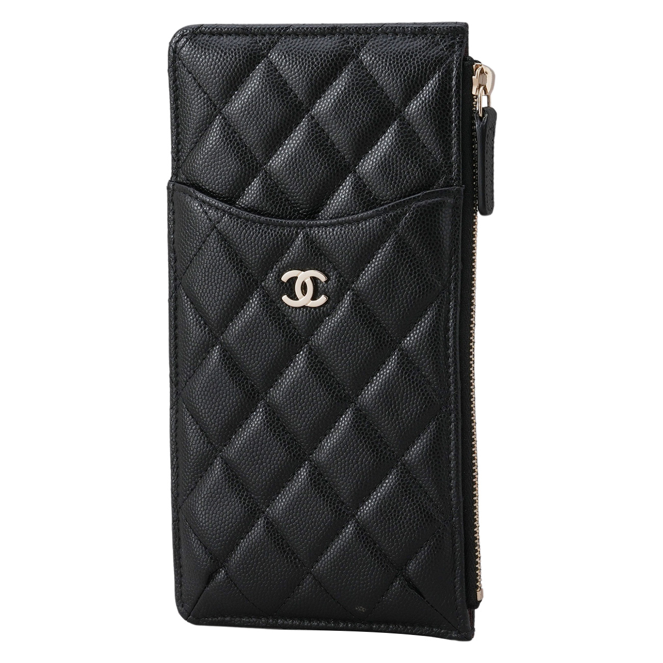 CHANEL(USED)샤넬 AP1652 캐비어 CC로고 폰홀더 카드지갑
