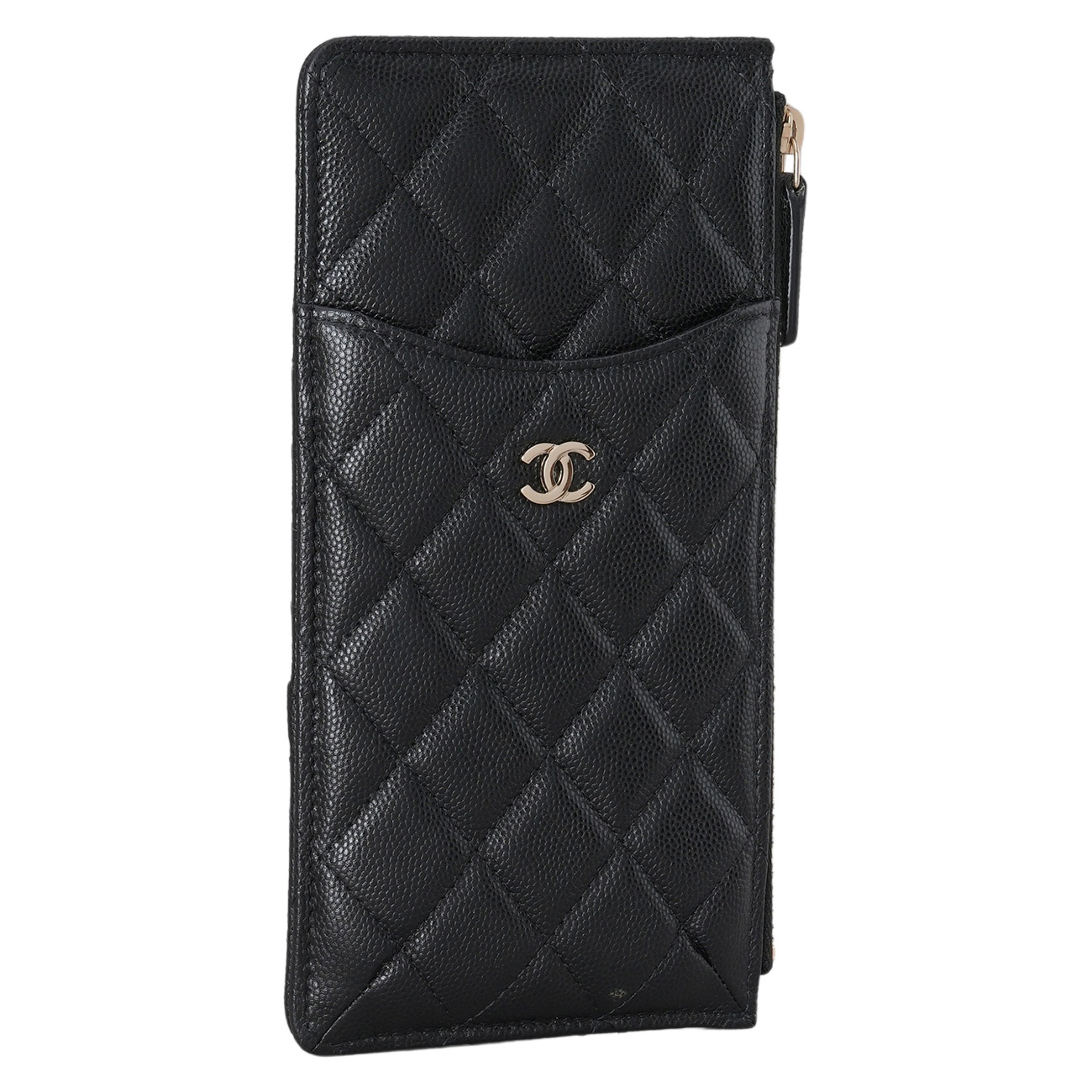 CHANEL(USED)샤넬 AP1652 캐비어 CC로고 폰홀더 카드지갑