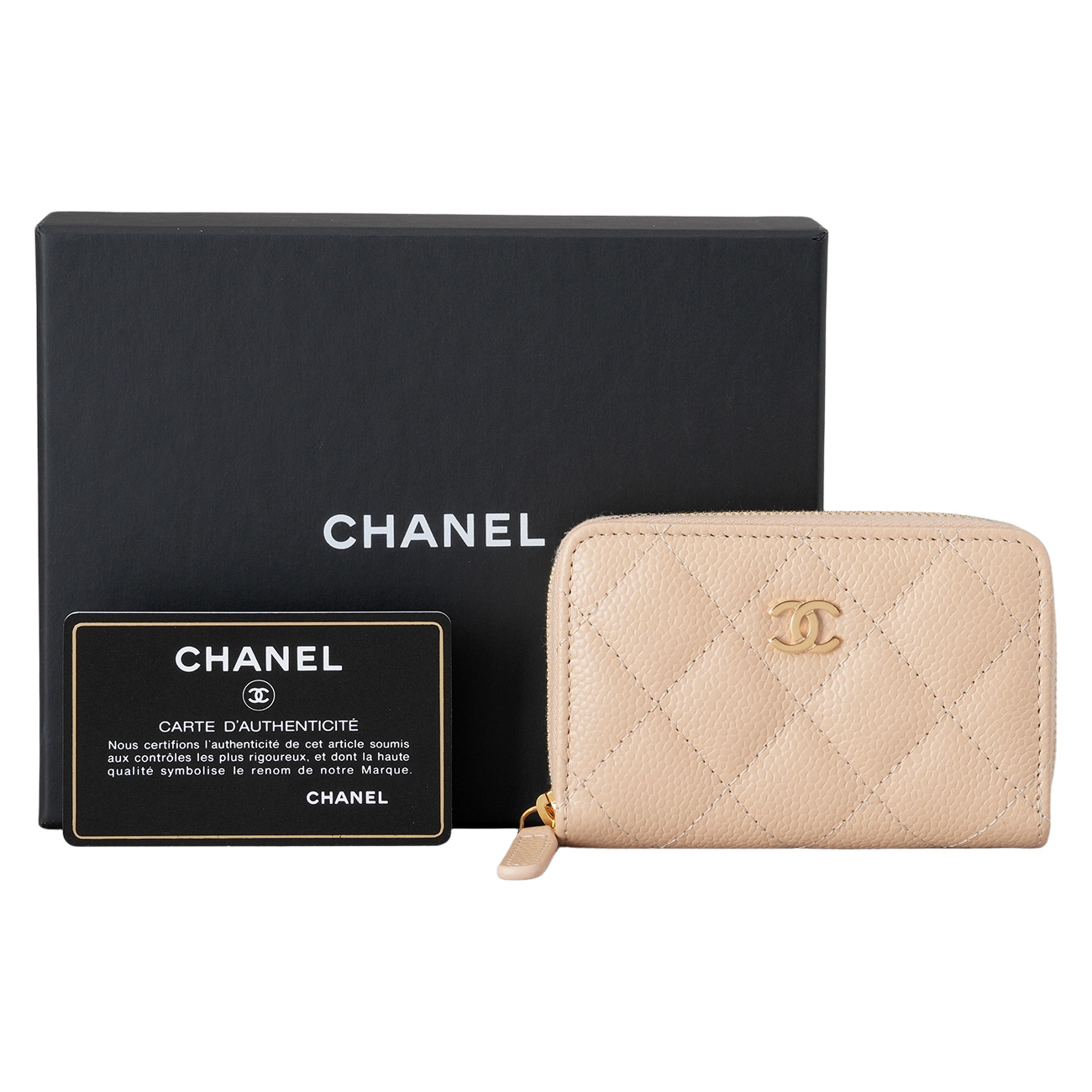 CHANEL(USED)샤넬 AP0216 캐비어 클래식 지퍼 카드지갑