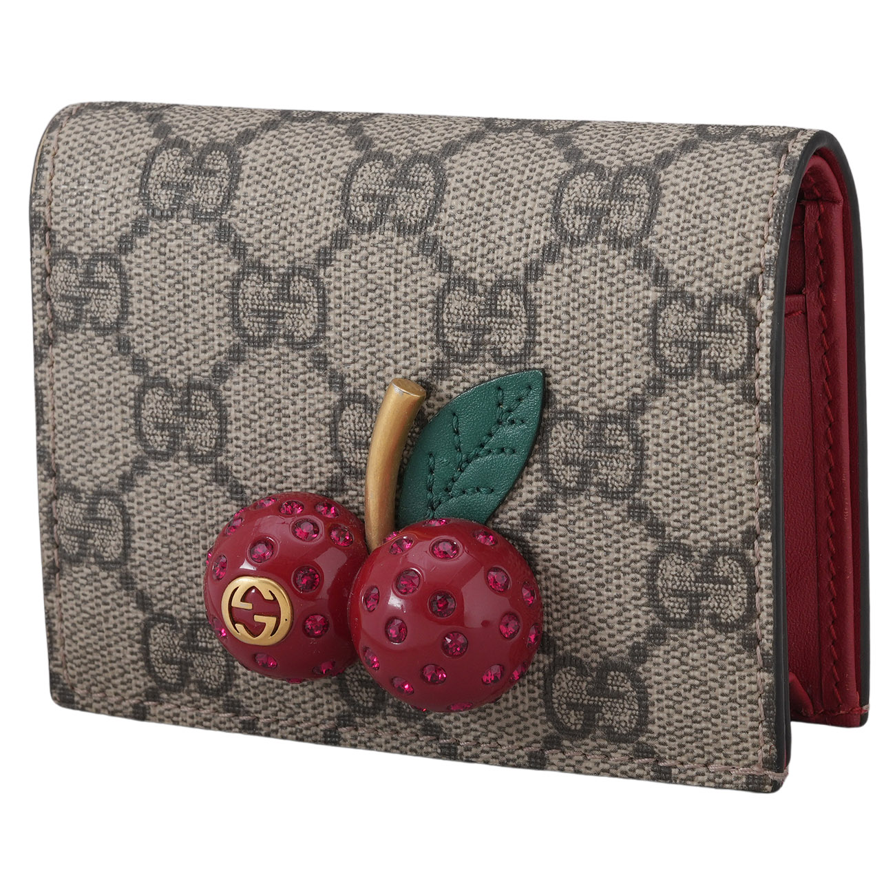 GUCCI(USED)구찌 476050 GG 수프림 체리 장식 반지갑