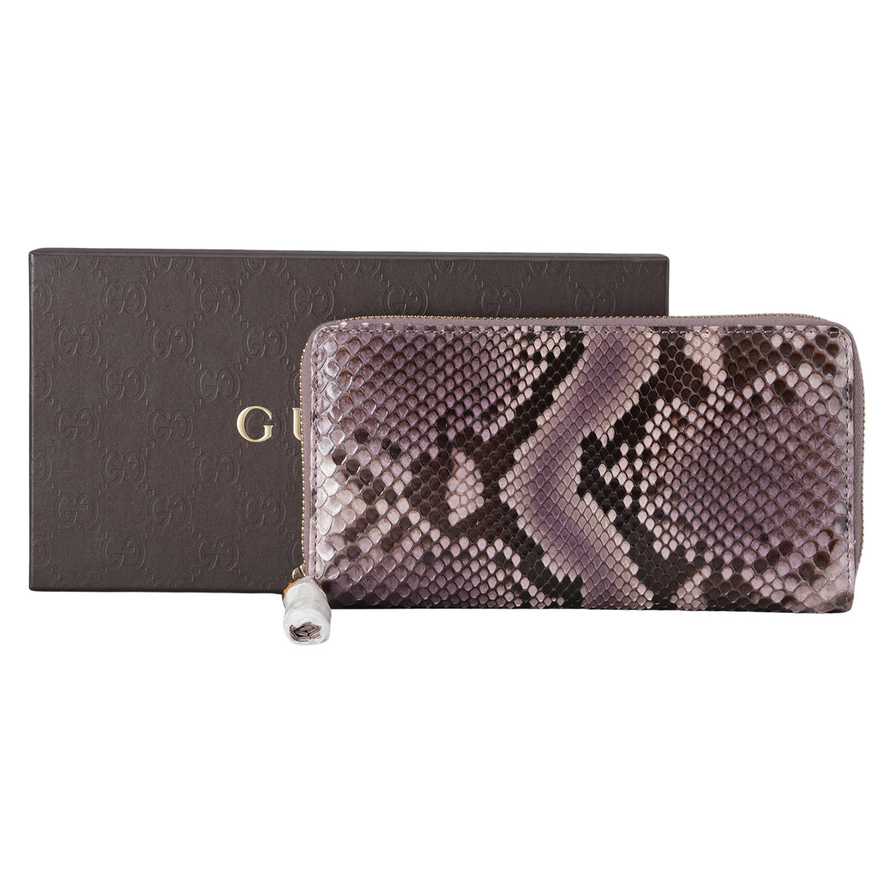 GUCCI(USED)구찌 307984 파이톤 레더 뱀부 장지갑