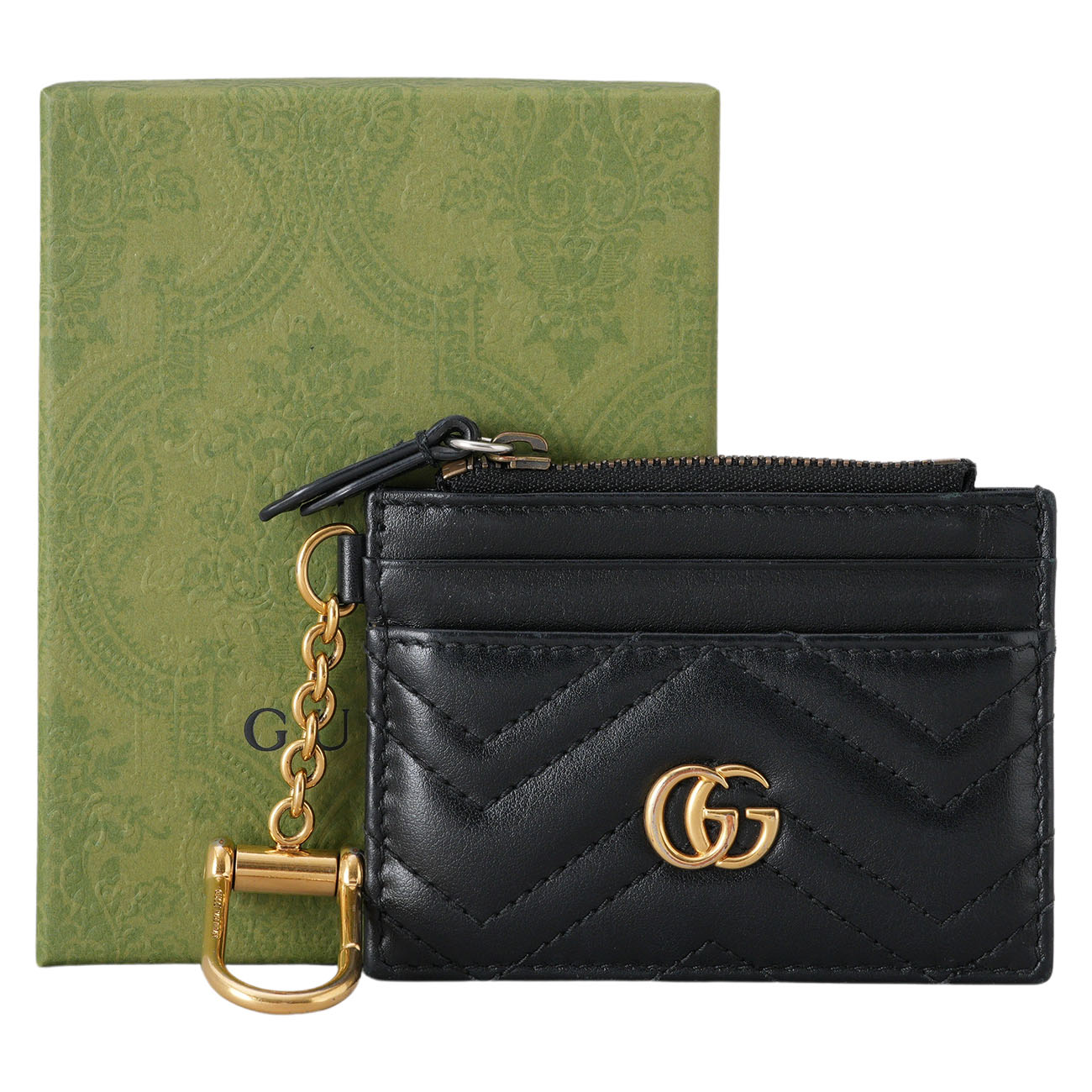 GUCCI(USED)구찌 627064 GG마몽 마틀라세 쉐브론 키체인 지갑